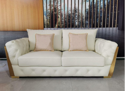 Design Zweisitzer Lounge Miwwelen 2 Sëtzer Sofa Couch Polster Club Sofae Couchen